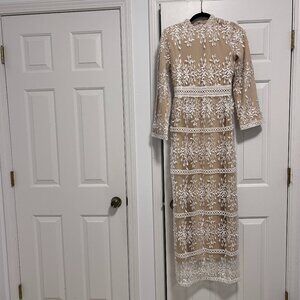 Embroidered White Lace Dress